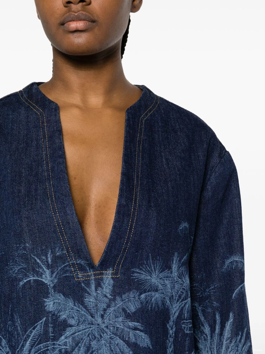 Cheap Jouy Toile Alanui denim Jungle tunic de Women 0822